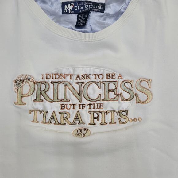 Vintage Funny Princess Sweatshirt Womens Medium 23x23 Boxy Baggy - Picture 10 of 15